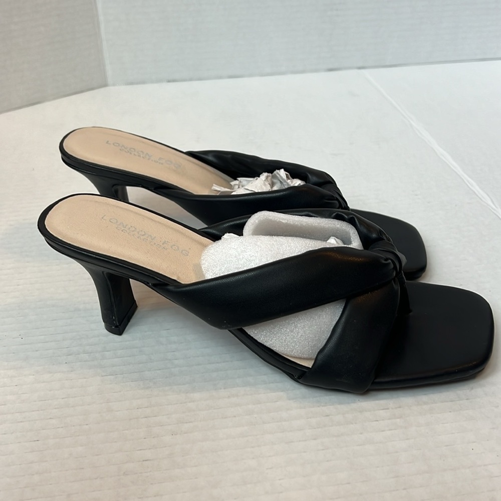 London Fog Women’s Louelle, Black Heeled Sandals, Size‎ 8M + - Picture 2 of 6